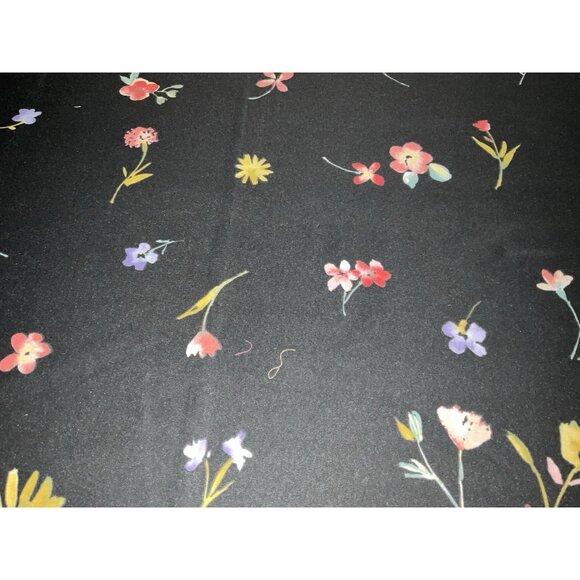 JBJ Fabrics Cotton Blend Border Print Fabric with Black Background and Florals - Picture 15 of 15
